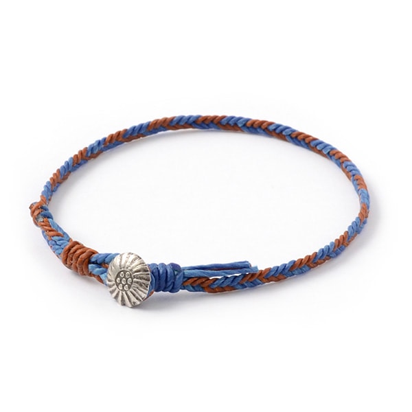 PHADUA / 2-Tone Wax Cord Concho Anklet