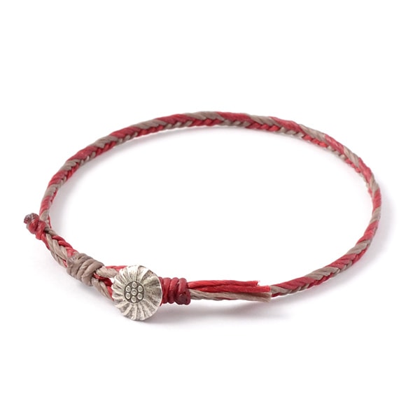 PHADUA / 2-Tone Wax Cord Concho Anklet