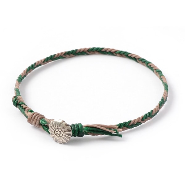 PHADUA / 2-Tone Wax Cord Concho Anklet