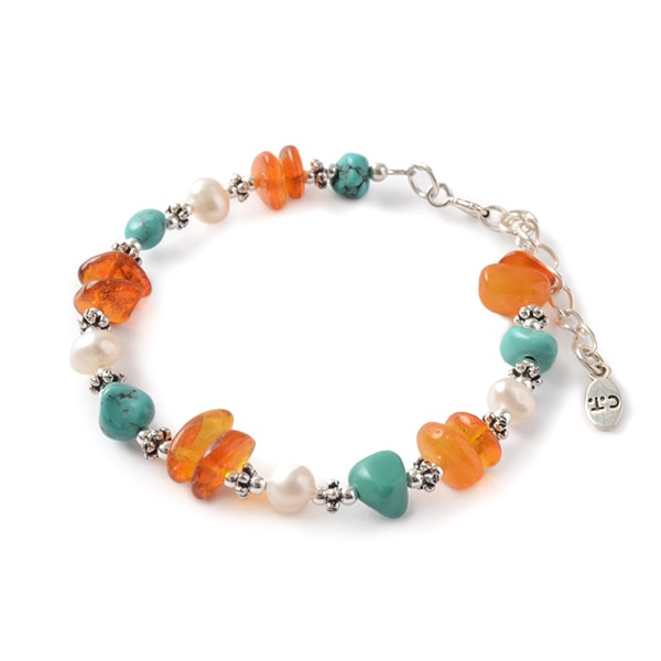 Chalisa T .. / Turquesa Amber Pearl Combi Pulsera