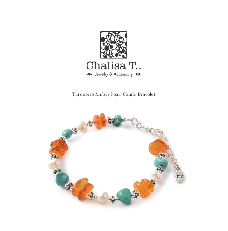 Chalisa T .. / Turquesa Amber Pearl Combi Pulsera