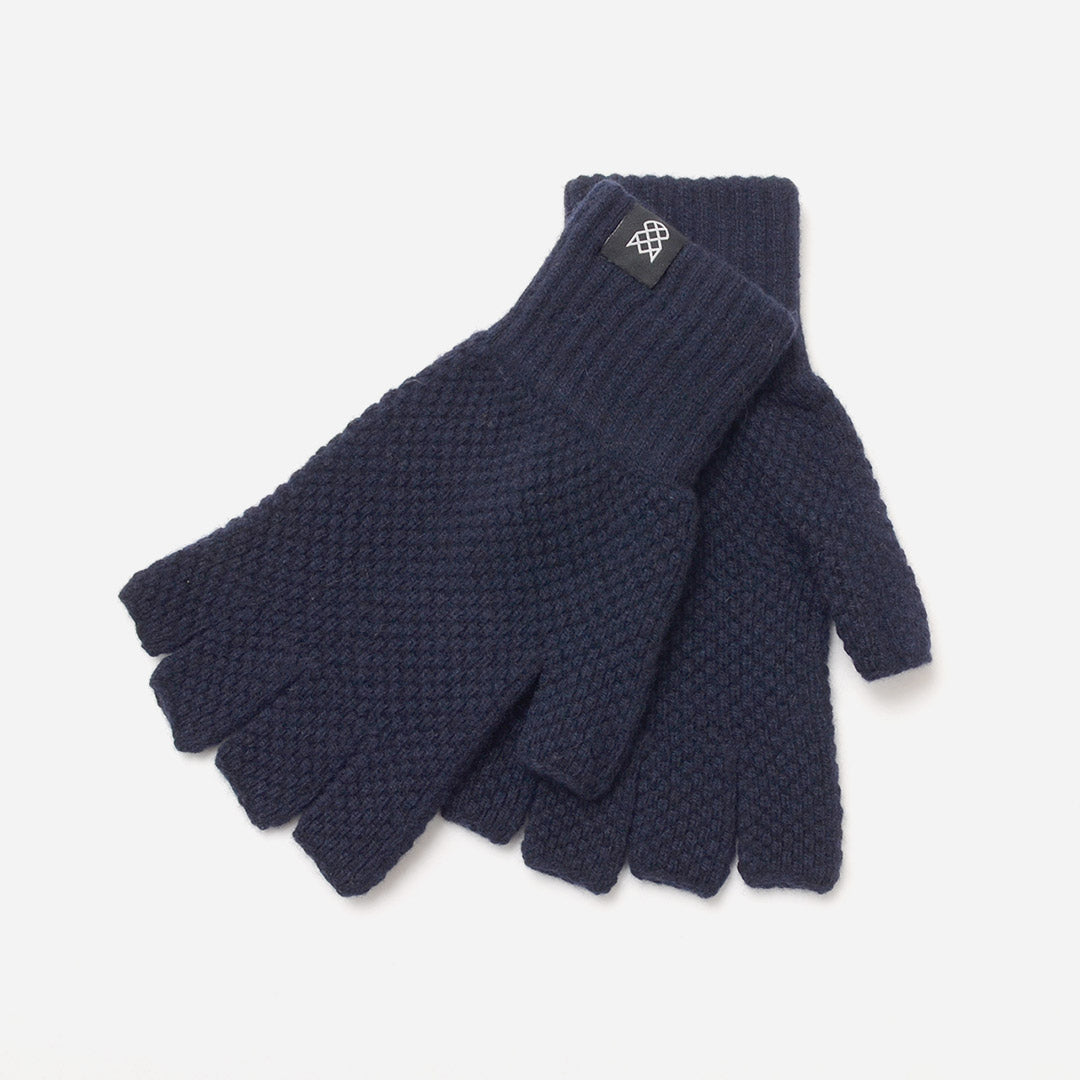 ROBERT MACKIE / Tuck Stitch Half Finger Knit Glove