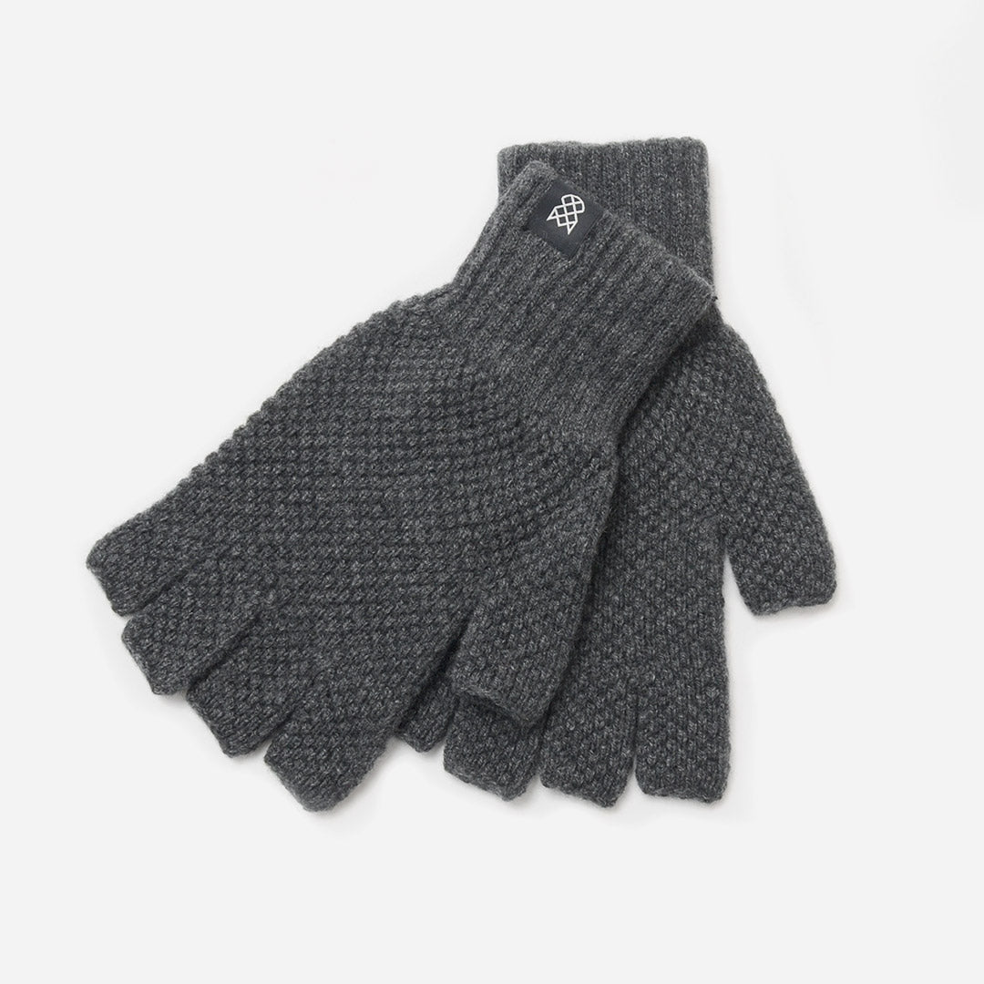 ROBERT MACKIE / Tuck Stitch Half Finger Knit Glove