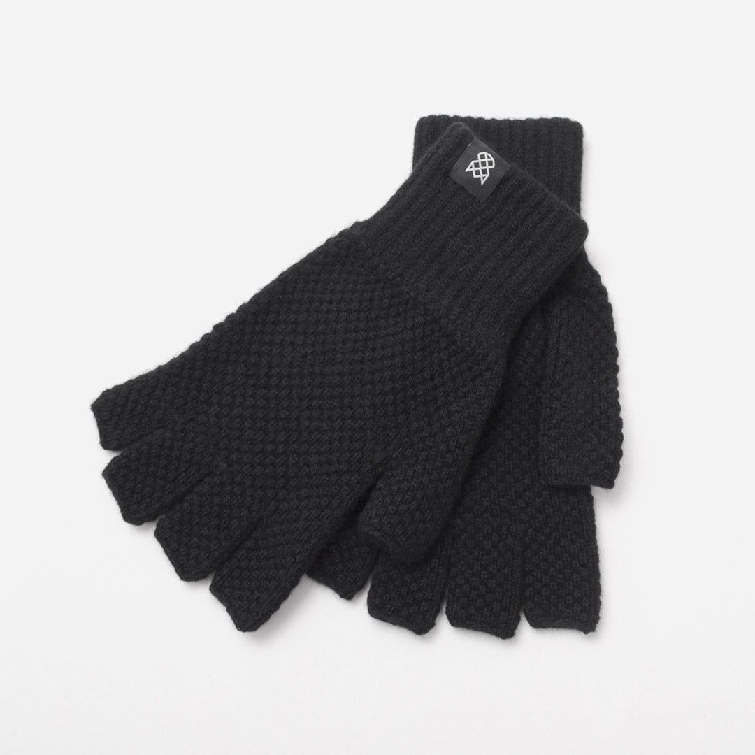 ROBERT MACKIE / Tuck Stitch Half Finger Knit Glove