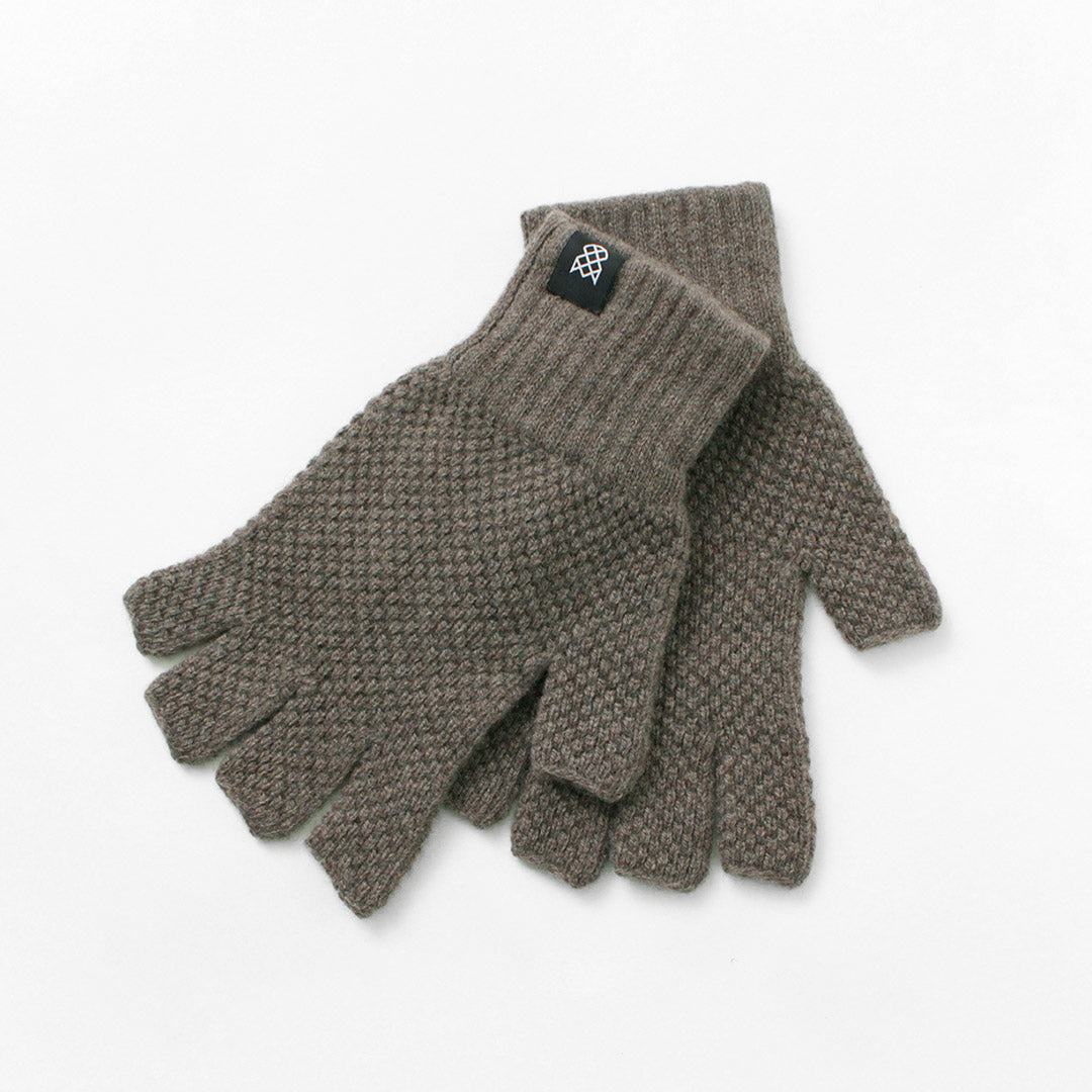 ROBERT MACKIE / Tuck Stitch Half Finger Knit Glove