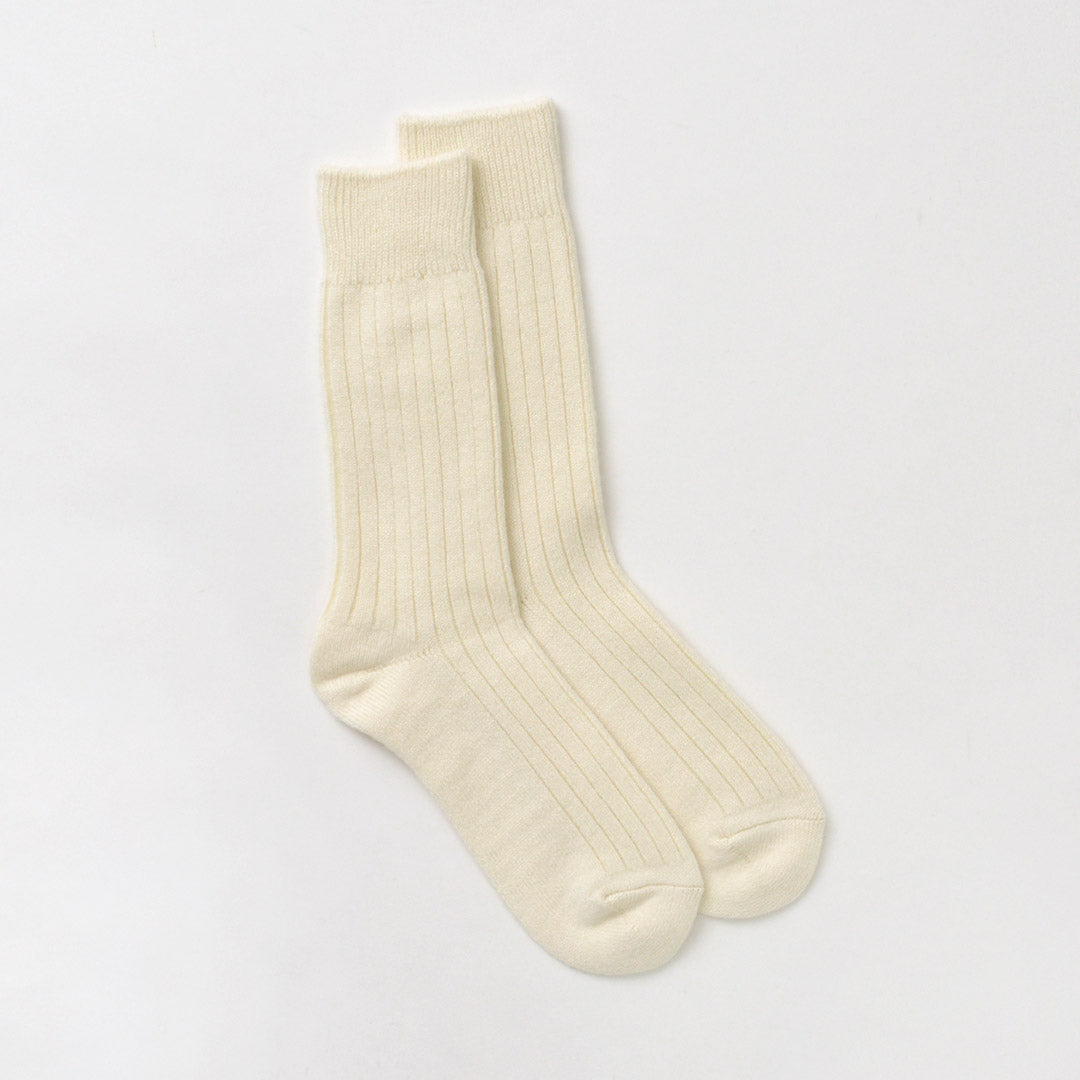 Chaussettes d'équipage côtelées en laine de laine de coton / R1327