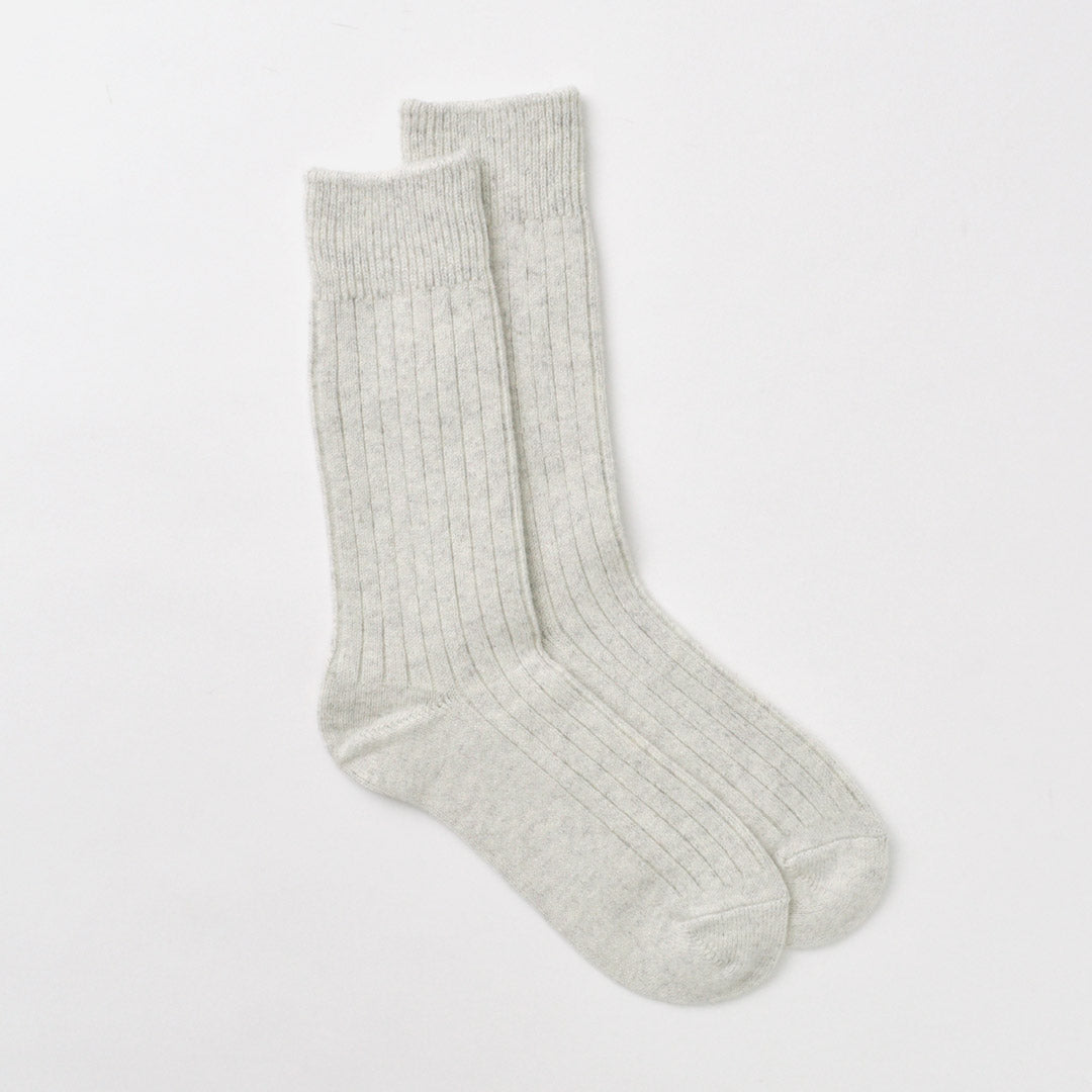 Chaussettes d'équipage côtelées en laine de laine de coton / R1327