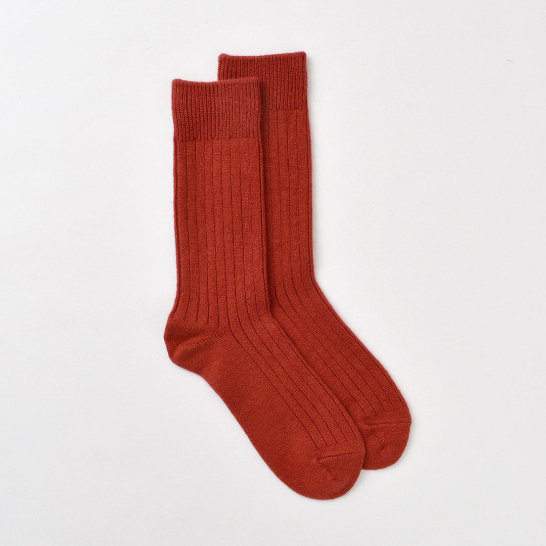 Chaussettes d'équipage côtelées en laine de laine de coton / R1327