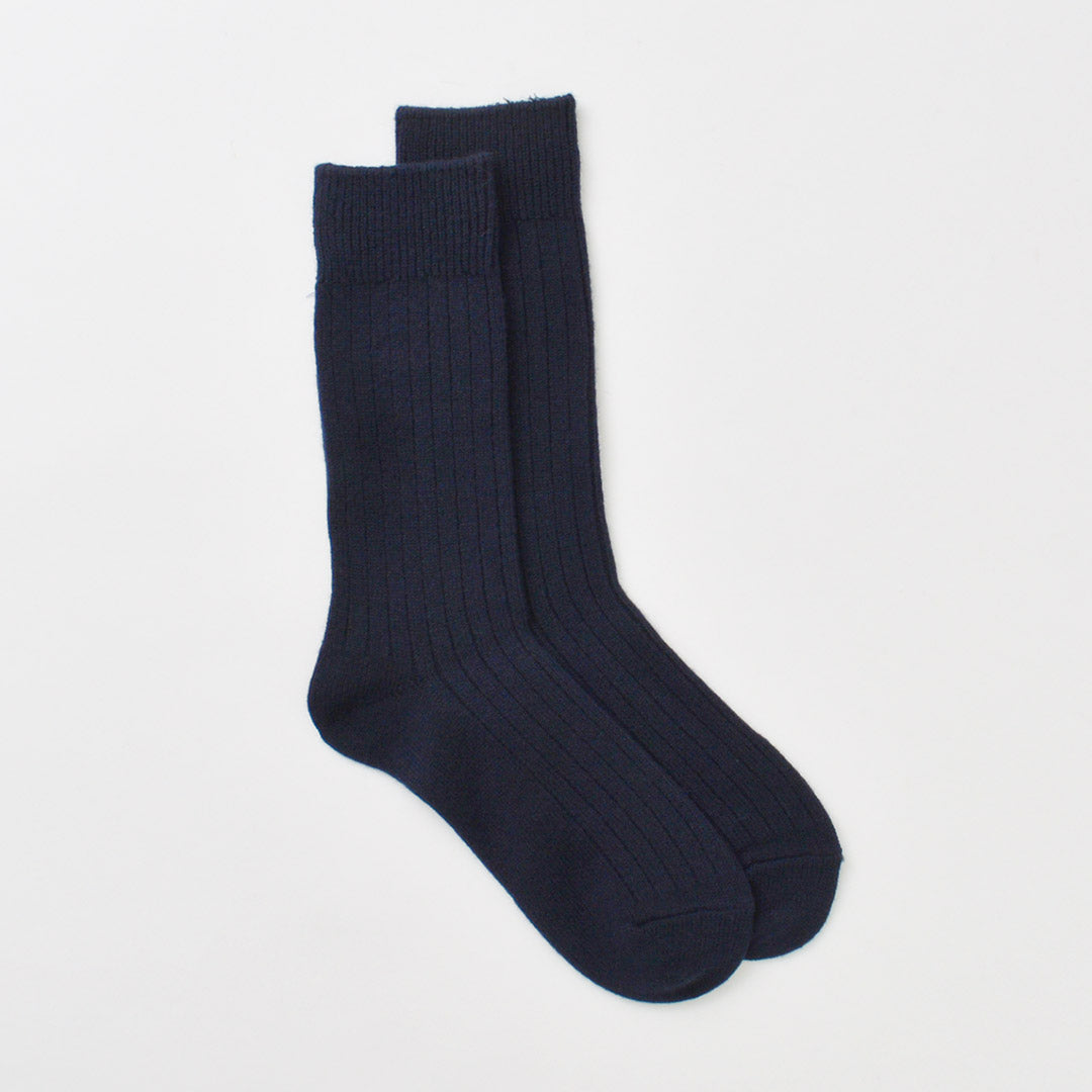 Chaussettes d'équipage côtelées en laine de laine de coton / R1327