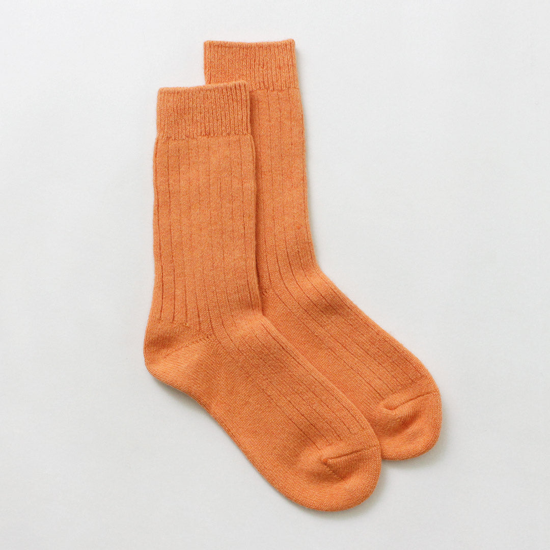 Chaussettes d'équipage côtelées en laine de laine de coton / R1327