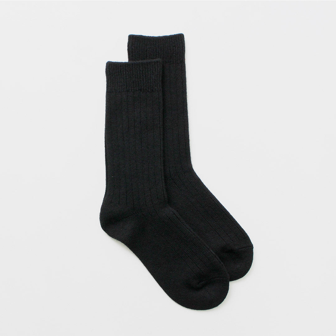 ROTOTO / R1327 Cotton wool ribbed crew socks