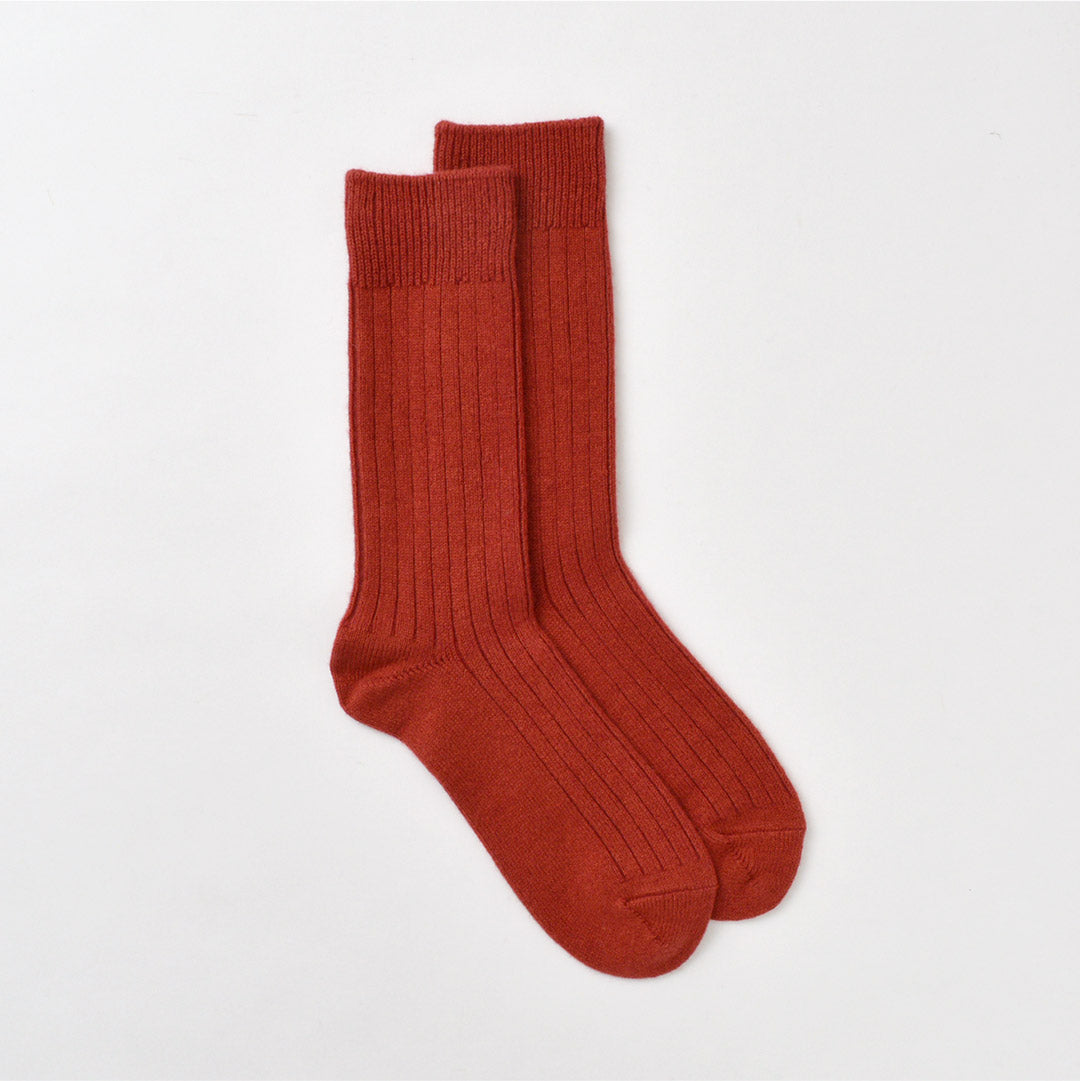 Chaussettes d'équipage côtelées en laine de laine de coton / R1327