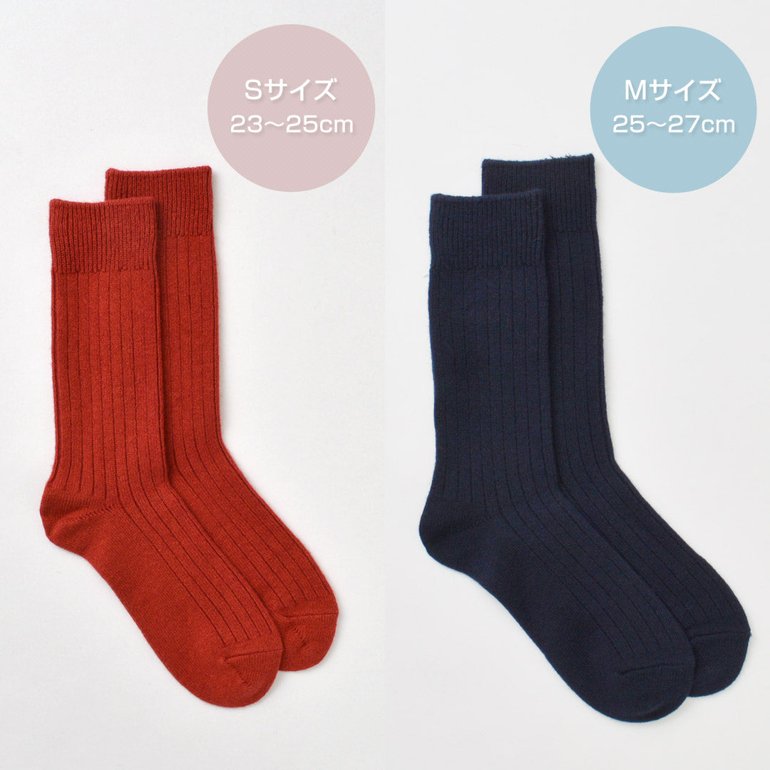 ROTOTO / R1327 Cotton wool ribbed crew socks