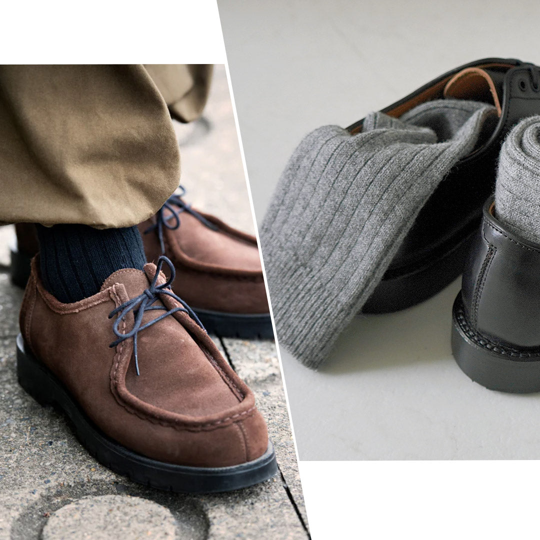 ROTOTO / Cotton Wool Ribbed Crew Socks