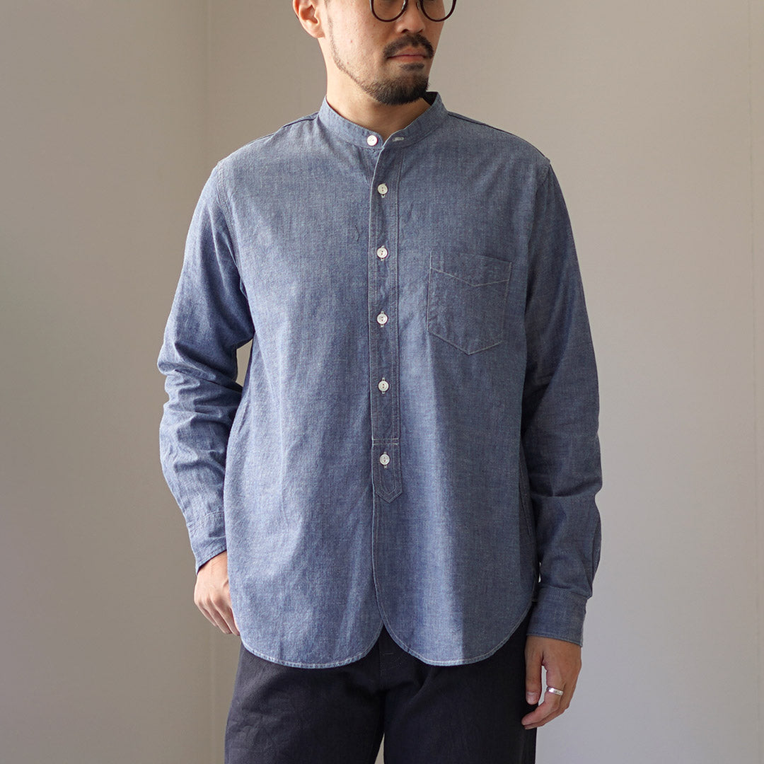 FOB FACTORY / F3428 Selvage Chambray Band Collar Shirt