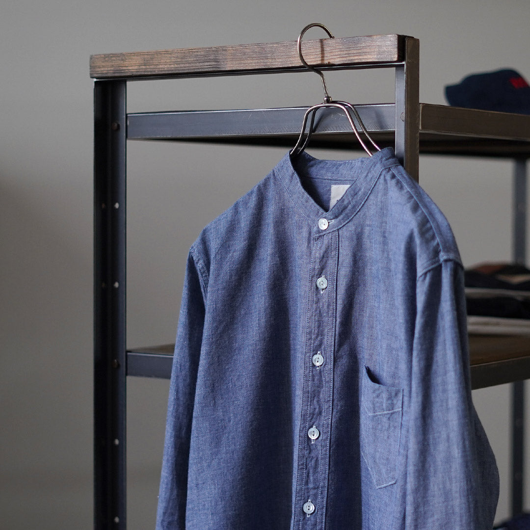 FOB FACTORY / F3428 Selvage Chambray Band Collar Shirt