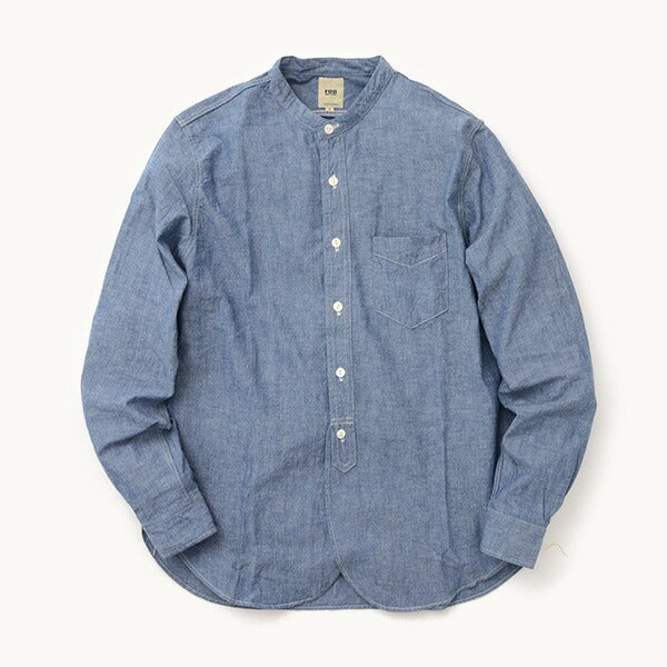 FOB FACTORY / F3428 Selvage chambray band collar shirt/long sleeves