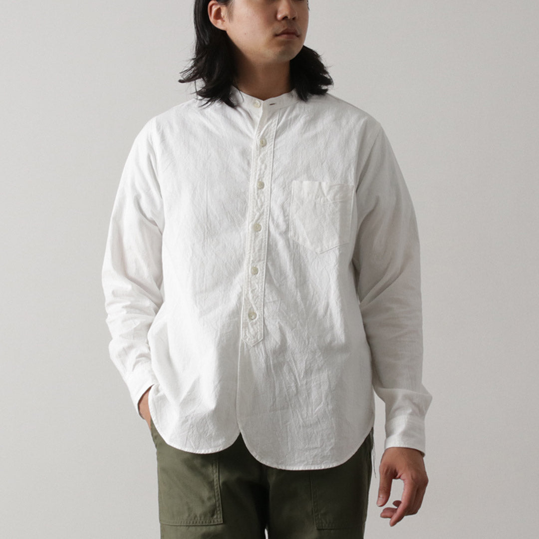 FOB FACTORY / F3429 Long sleeve Ox band collar shirt