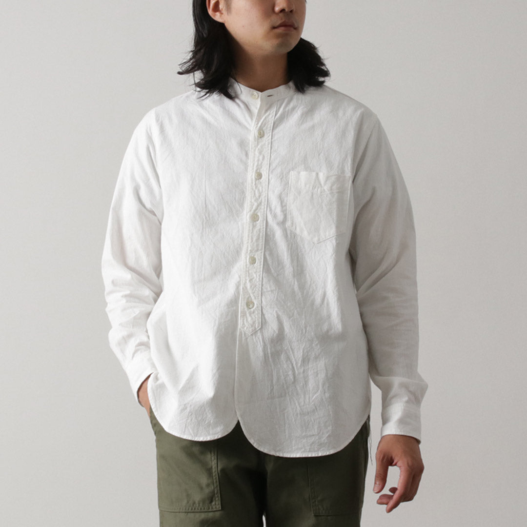 FOB FACTORY / F3429 Long sleeve Ox band collar shirt