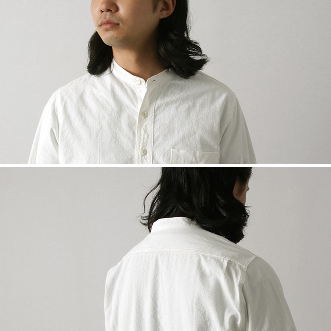 FOB FACTORY / F3429 Long sleeve Ox band collar shirt