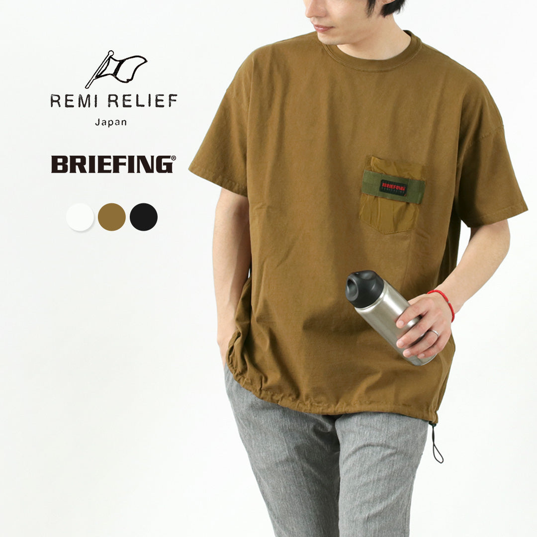 REMI RELIEF x BRIEFING / Collaboration jersey pocket T-shirt