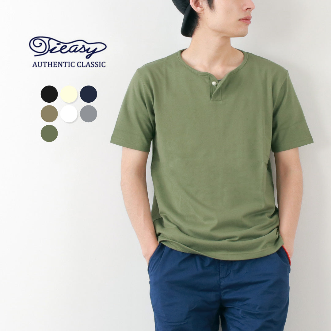 TIEASY / Summer Knits Henley Short Sleeve T-shirt