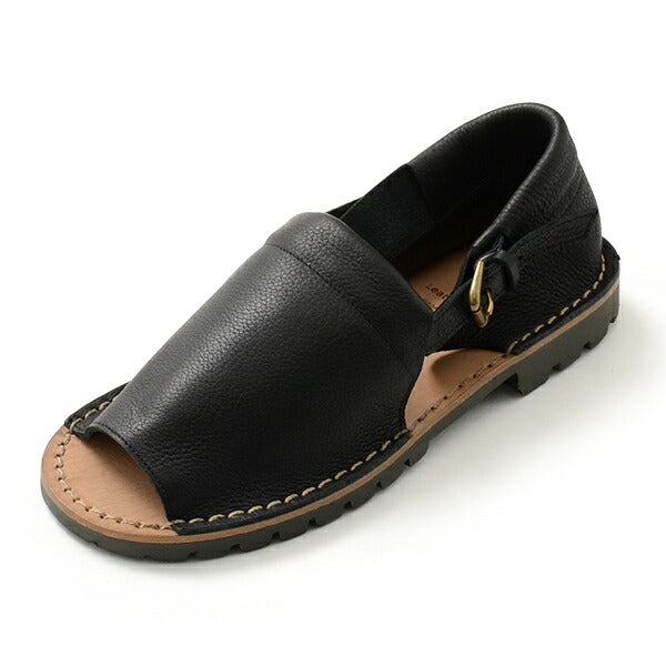 PHADUA / Open Toe Side Strap Leather Shoes