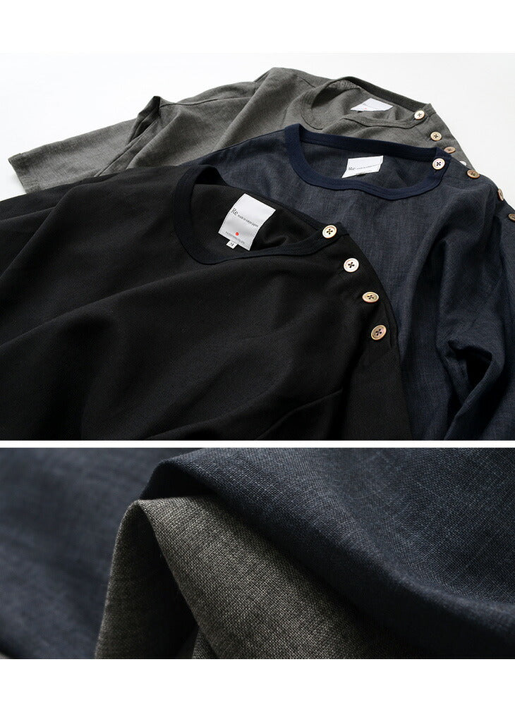 RE MADE IN TOKYO JAPAN / Linen Canvas Button Basque / 7 Minute Sleeve