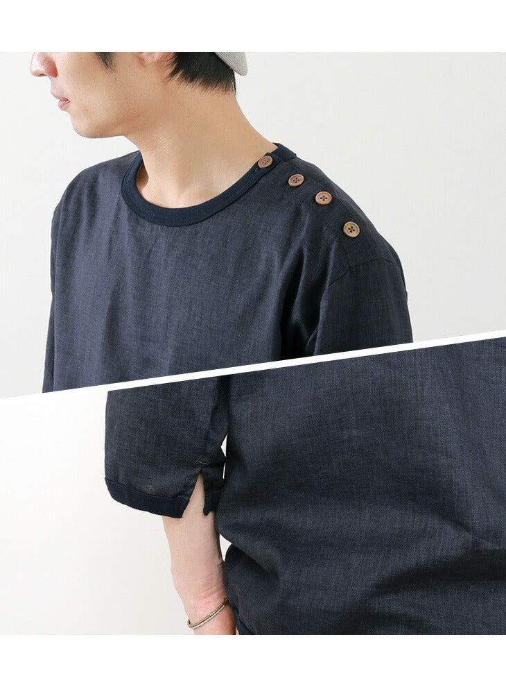 RE MADE IN TOKYO JAPAN / Linen Canvas Button Basque / 7 Minute Sleeve