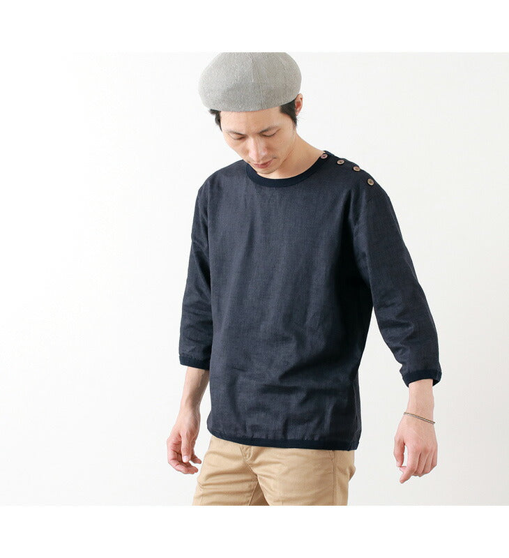 RE MADE IN TOKYO JAPAN / Linen Canvas Button Basque / 7 Minute Sleeve