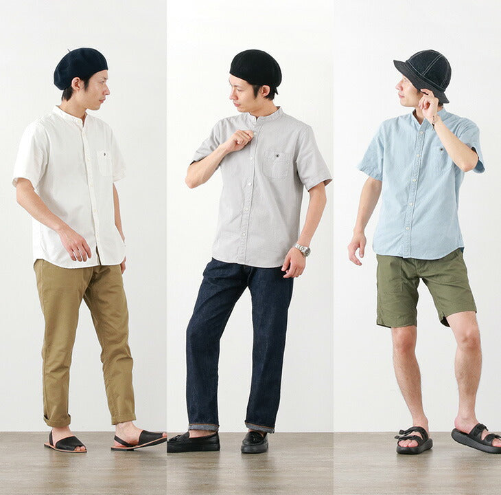 Granges / BR-7750r Ox S / S Band Collar Shirt