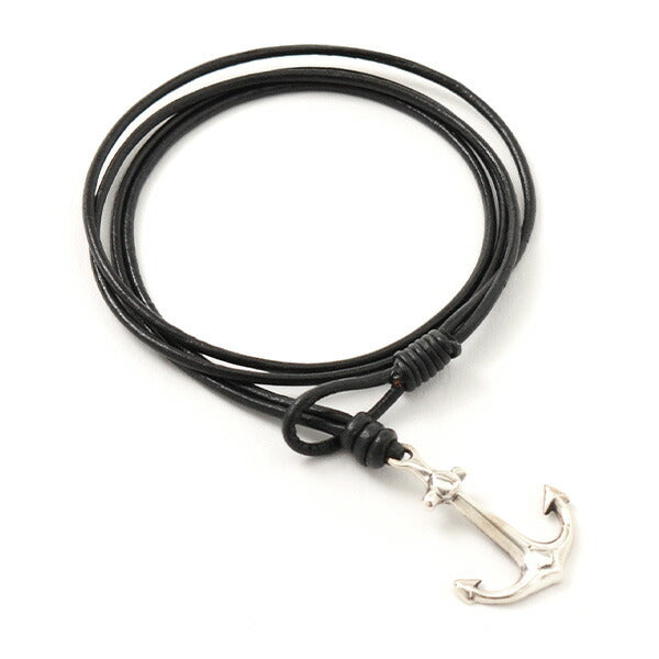 Phadua / Anchor Leather Wrap Pulsera / plata