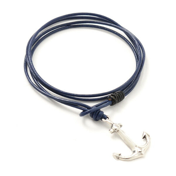 Phadua / Anchor Leather Wrap Pulsera / plata