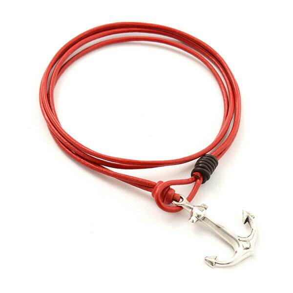 Phadua / Anchor Leather Wrap Pulsera / plata