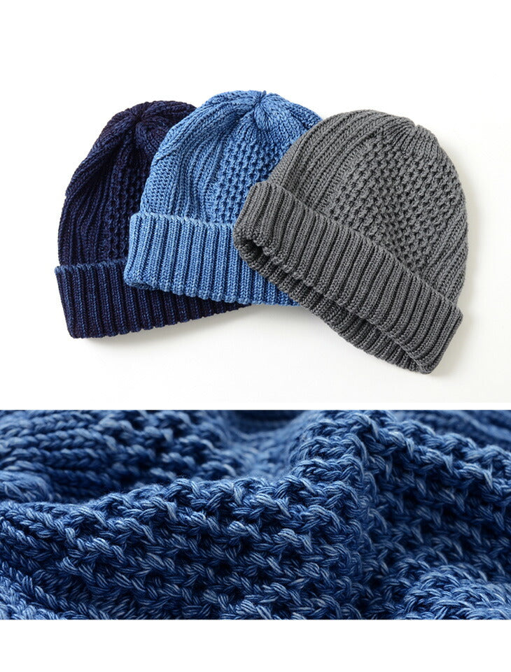 ROTOTO / Aran Cable Indigo Wax Cap