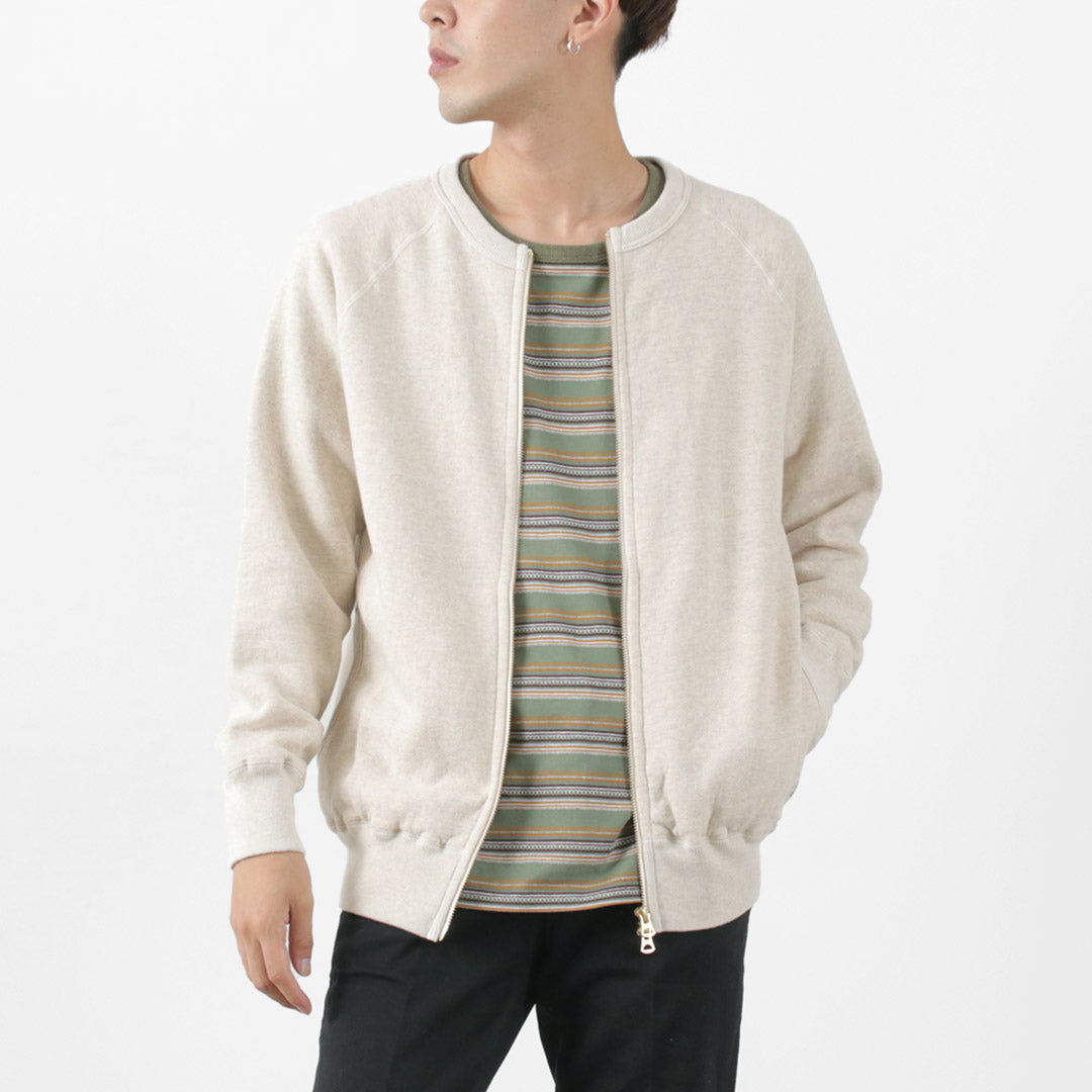 Kepani / Crew Neck Full Zip Sweat Jacket