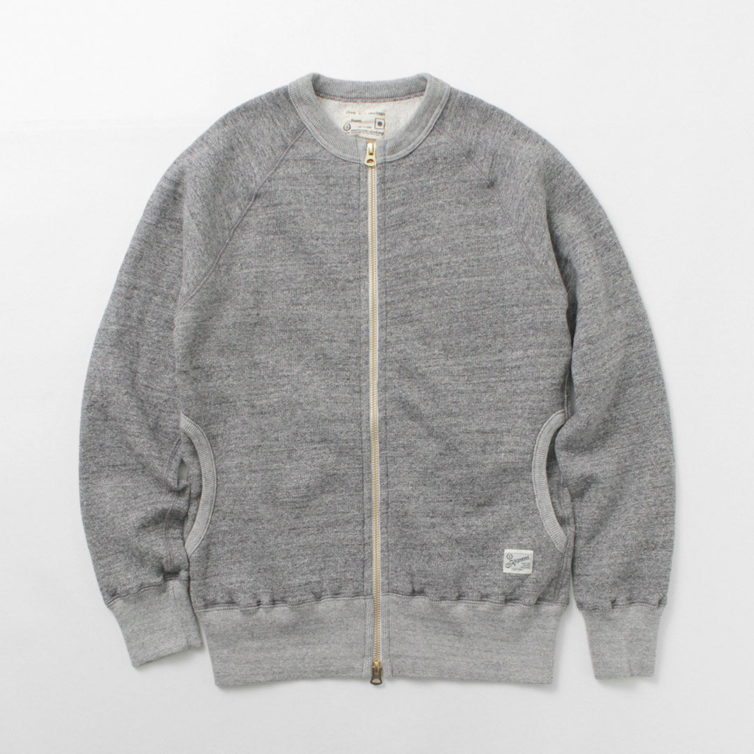 Kepani / Crew Neck Full Zip Sweat Jacket