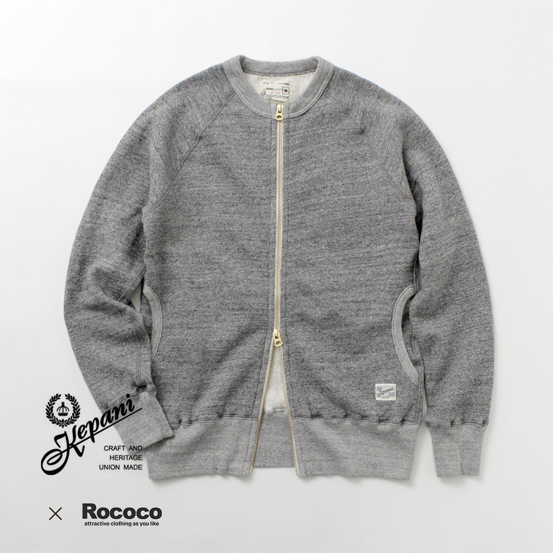 Kepani / Crew Neck Full Zip Sweat Jacket