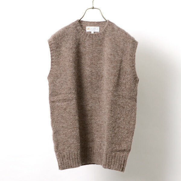 Shetland Woolen Co / Plain Shaggy Dog Crew Neck Knits 조끼