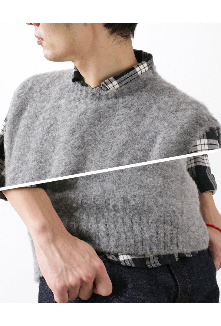 Shetland Woolen Co / Plain Shaggy Dog Crew Neck Knits 조끼