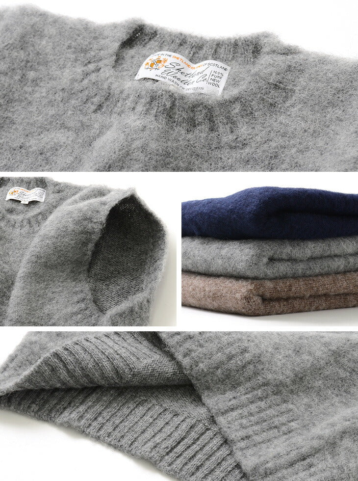 SHETLANDWOOLLENCO / Plain Shaggy Dog Crew Neck Knits Vest