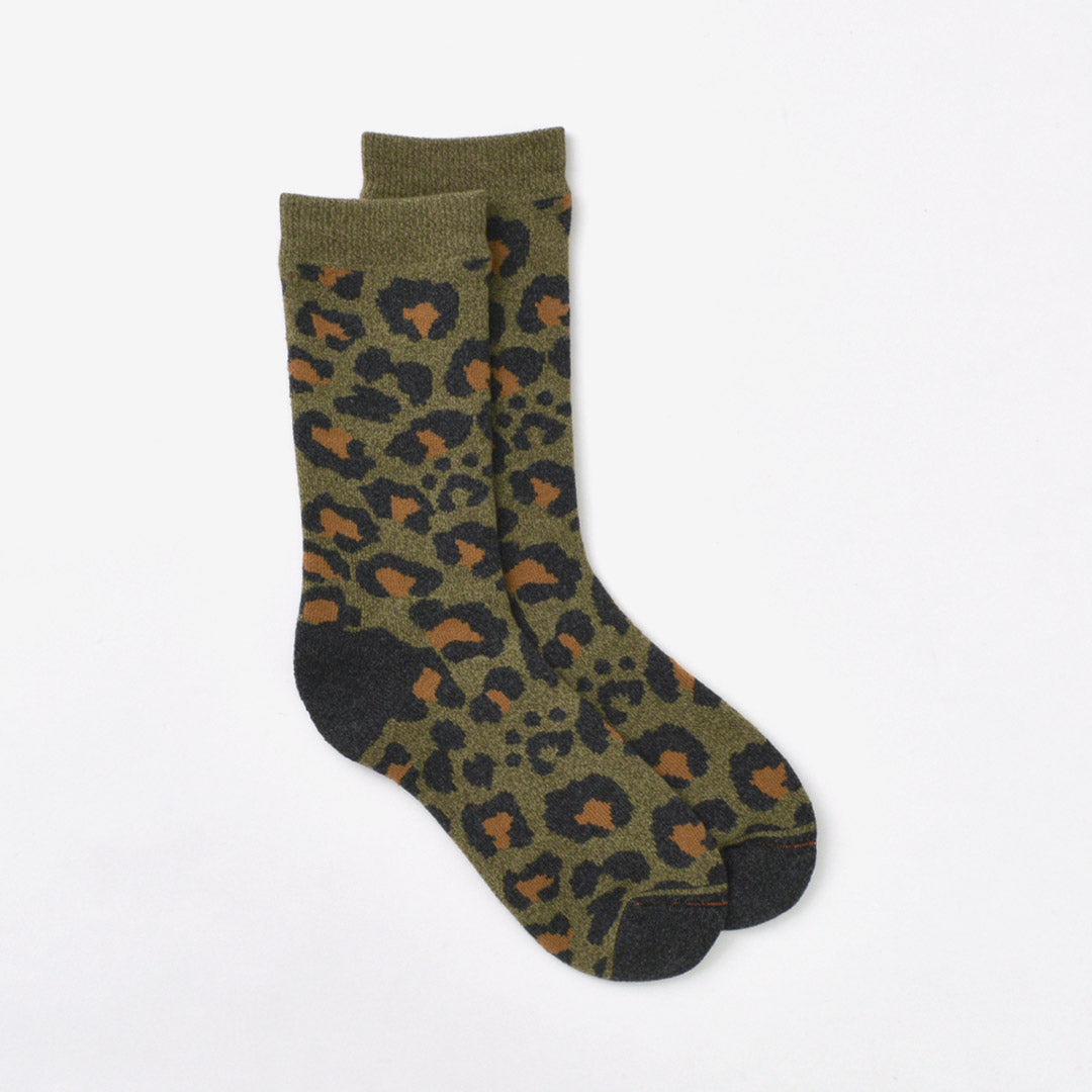 ROTOTO / R1340 Pile leopard crew sock