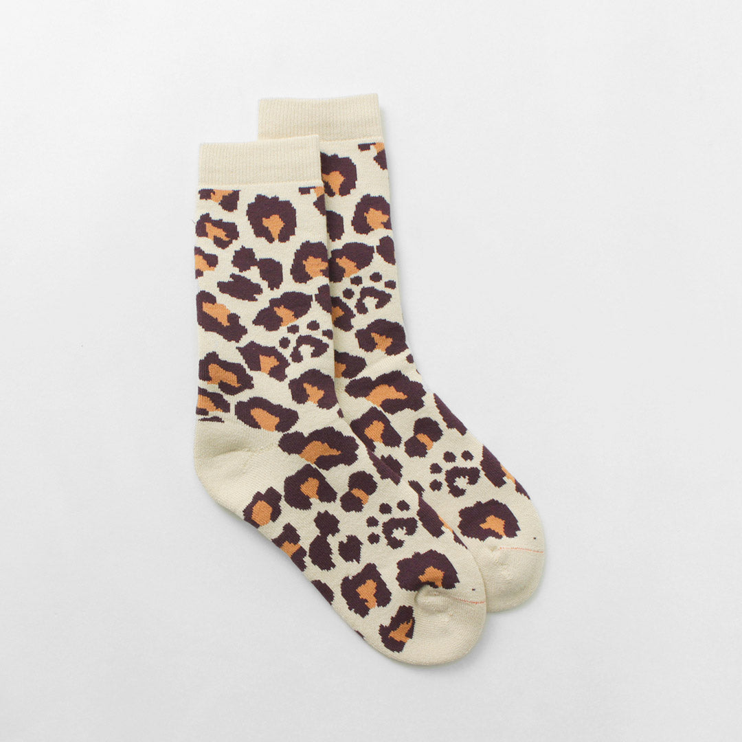 ROTOTO / R1340 Pile leopard crew sock