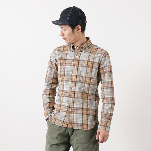 ROCOCO / Cotton Linen Madras Check Button-down Shirt