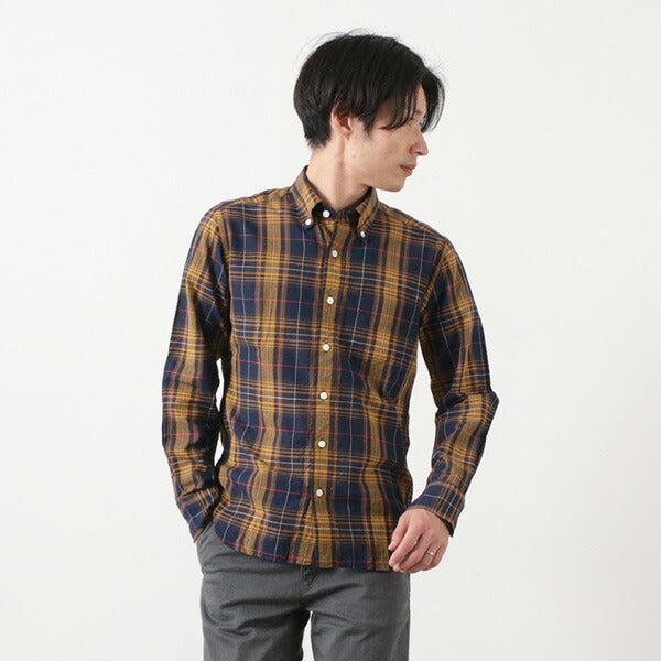 ROCOCO / Cotton Linen Madras Check Button-down Shirt