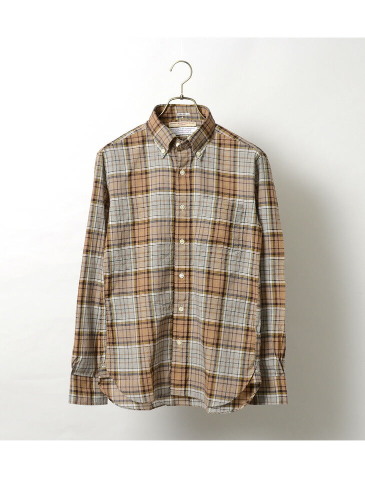 ROCOCO / Cotton Linen Madras Check Button-down Shirt