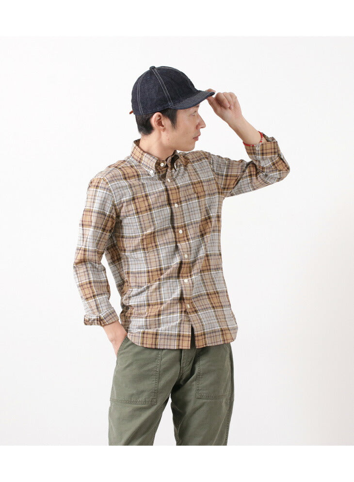 ROCOCO / Cotton Linen Madras Check Button-down Shirt