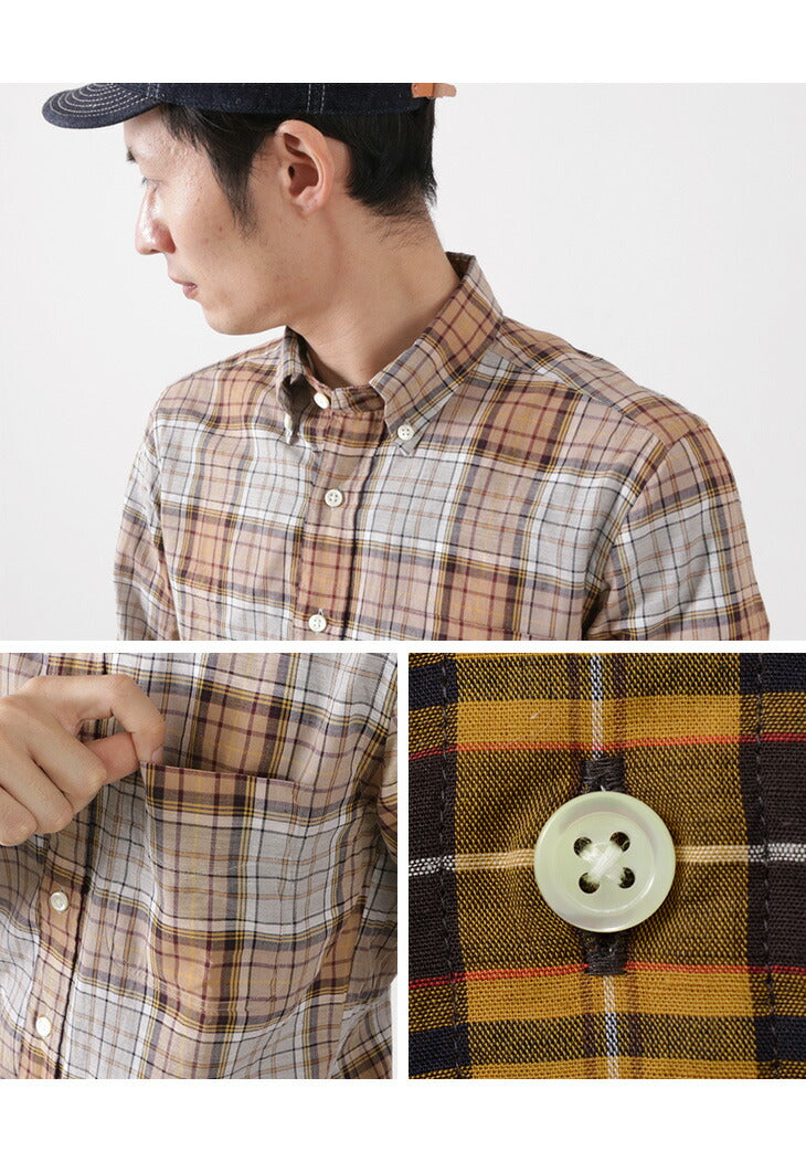 ROCOCO / Cotton Linen Madras Check Button-down Shirt