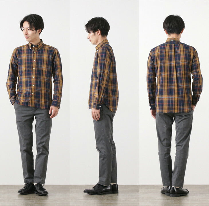 ROCOCO / Cotton Linen Madras Check Button-down Shirt