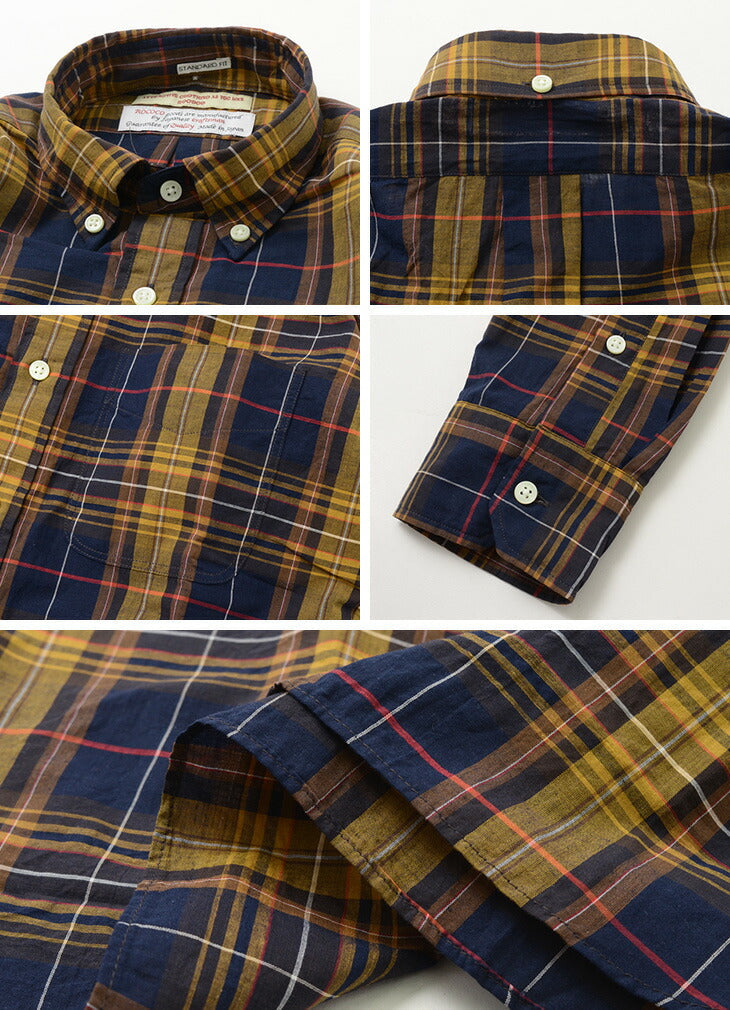 ROCOCO / Cotton Linen Madras Check Button-down Shirt